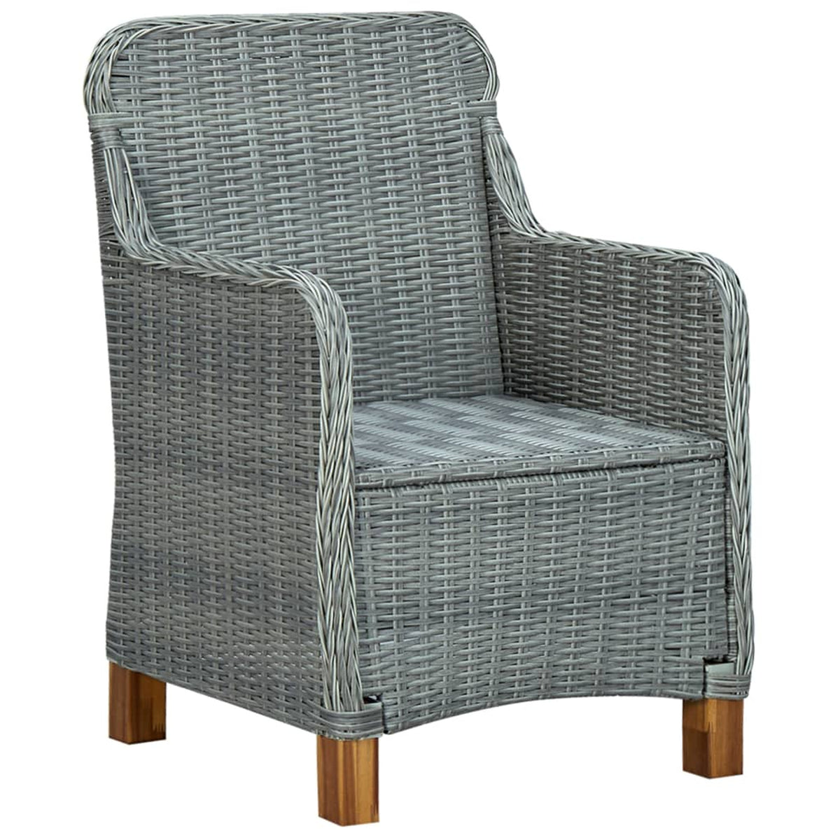 Light Gray Poly Rattan Garden Chairs with Cushions 2 pcs J948