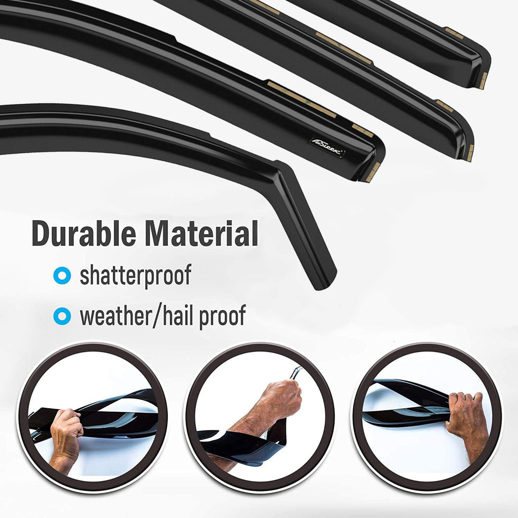 Dark Smoke In-Channel Side Window Vent Visor Rain Guards 4 pcs O480