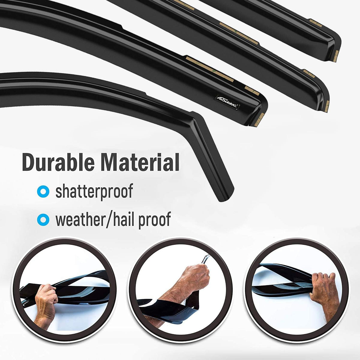 Dark Smoke In-Channel Side Window Vent Visor Rain Guards 4 pcs O480