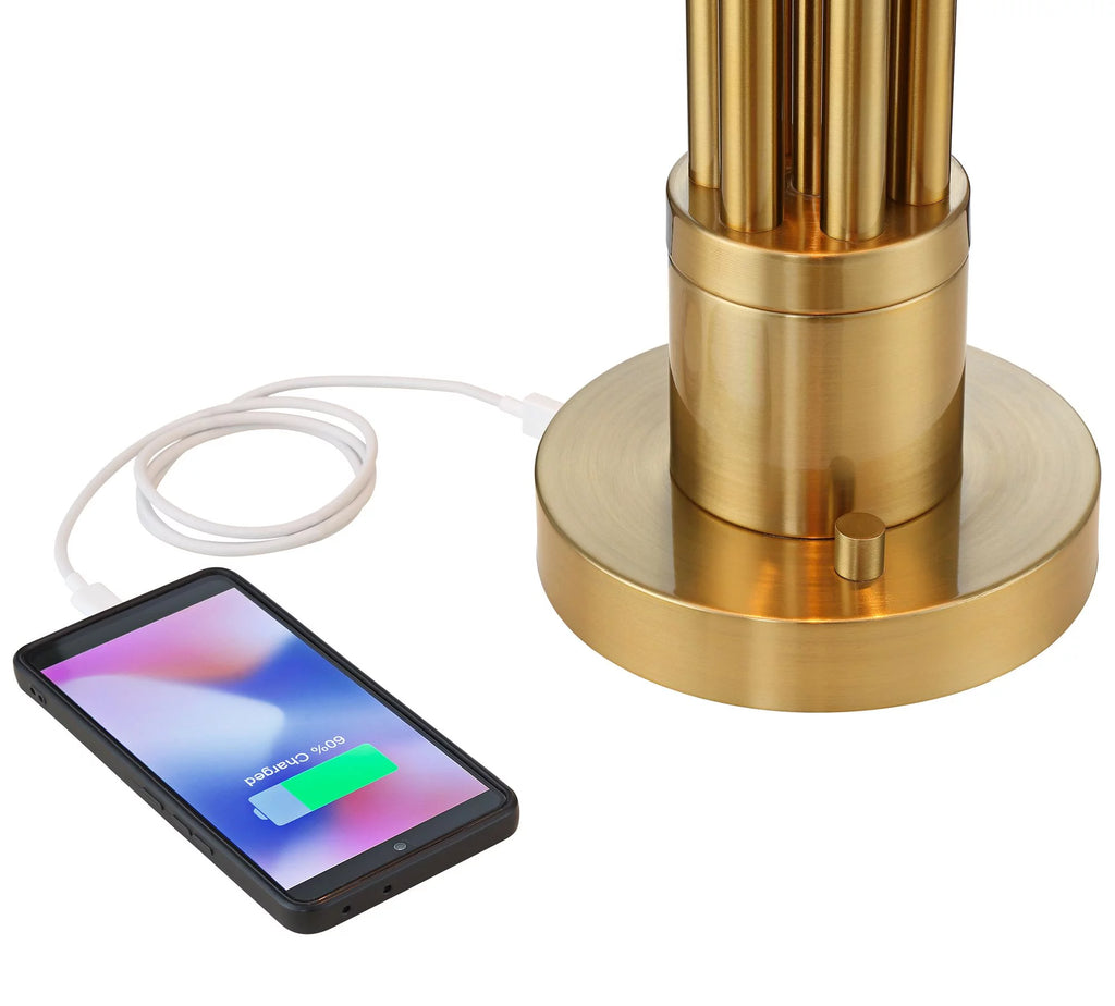 Mid Century Modern Accent Table Lamp with USB Ports C137